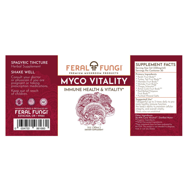 Myco-Vitality Spagyric Tincture product details - Feral Fungi